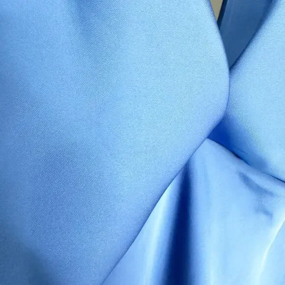 Sachin + Babi For Anthropologie Midi Dress Deep V-Neck Ruffle Blue Size 10P - Picture 12 of 12